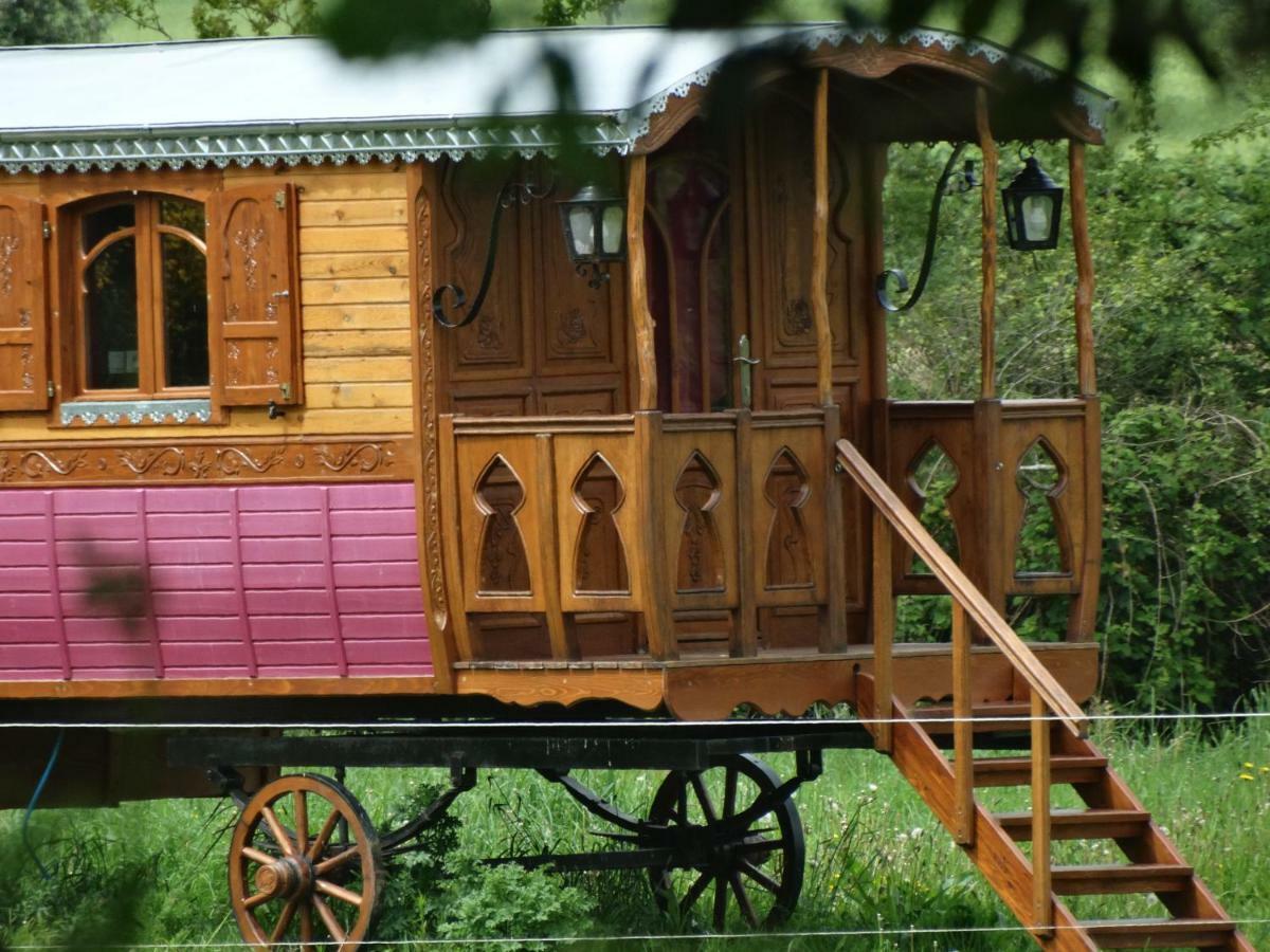 Une Roulotte Et Des Chevaux Treffléan Exterior foto