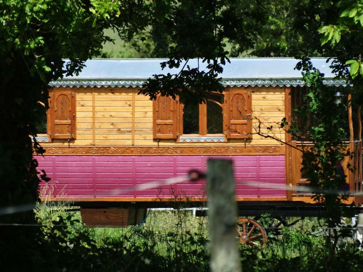 Une Roulotte Et Des Chevaux Treffléan Exterior foto